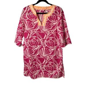 Lilly Pulitzer Pink and White Caftan Tunic